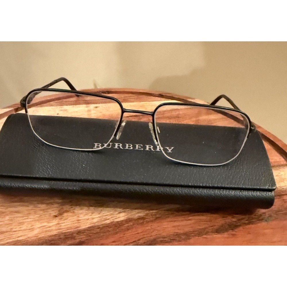 Burberry Eyeglasses Frames B 1258 1007‎ Black Rectangular Half Rim 52-18-140